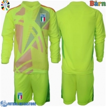 Fotballdrakt Barn Italia Keeper Hjemmedraktsett EM 2024 Langermet (+ Korte bukser)